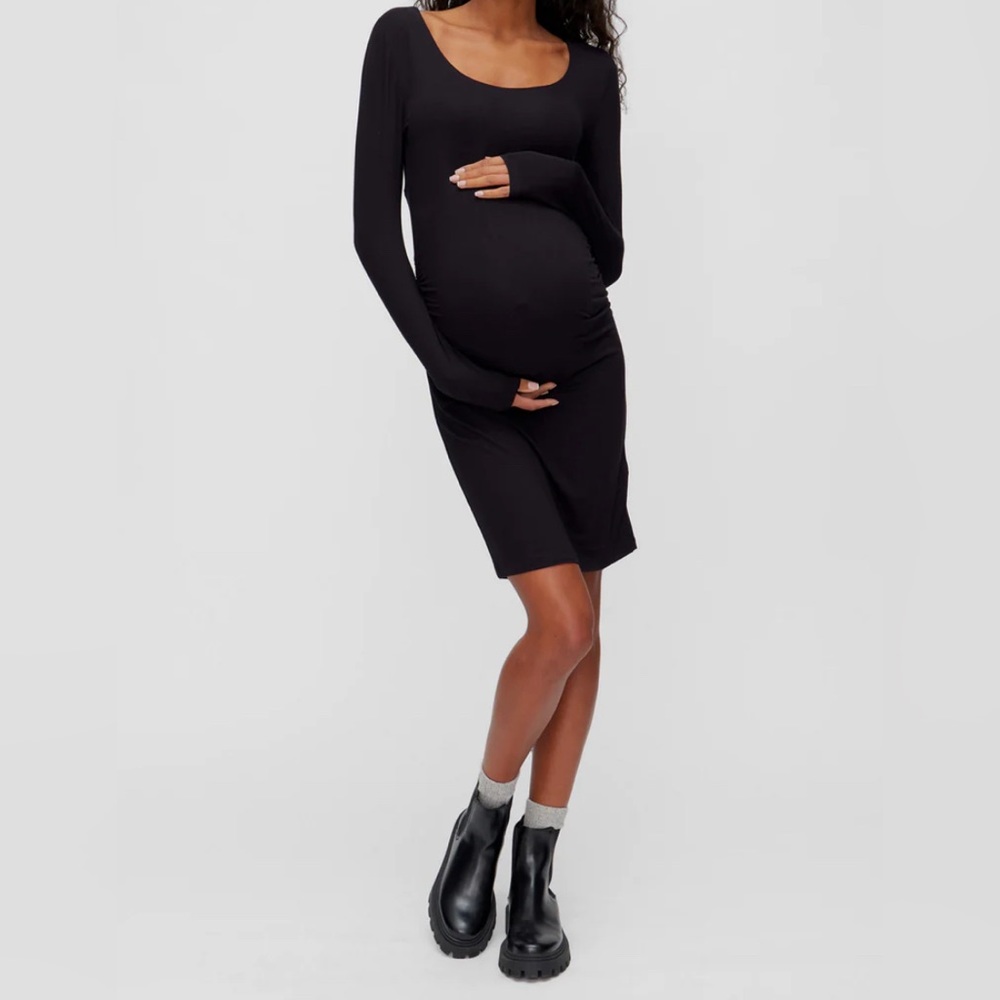 LONGSLEEVE SIDE RUCHED DRESS - Picture 3 of 6
